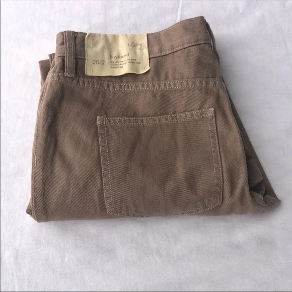 Ann Taylor Women's Boyfriend Jeans in Tan 26/2 - Picture 5 of 9